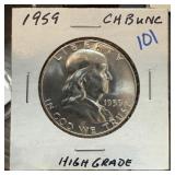 1959 FRANKLIN SILVER HALF DOLLAR 1959 FRANKLIN SILVER HALF DOLLAR