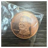 1 OZ COPPER BULLION ROUND RAND PAUL 1 OZ COPPER BULLION ROUND RAND PAUL