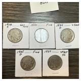 5PC MIXED DATE BUFFALO NICKELS 5PC MIXED DATE BUFFALO NICKELS