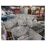LOT OF VINTAGE DIAMOND POINT GLASSWARE LOT OF VINTAGE DIAMOND POINT GLASSWARE