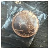 1 OZ COPPER BULLION ROUND PEACE DOLLAR 1 OZ COPPER BULLION ROUND PEACE DOLLAR