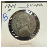 1944-P JEFFERSON SILVER WAR NICKEL 1944-P JEFFERSON SILVER WAR NICKEL