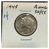 1945 MERCURY SILVER DIME BETTER 1945 MERCURY SILVER DIME BETTER
