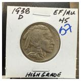 1938-D BUFFALO NICKEL HIGH GRADE 1938-D BUFFALO NICKEL HIGH GRADE