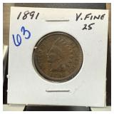 1891 INDIAN HEAD PENNY CENT 1891 INDIAN HEAD PENNY CENT
