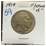 1919 BUFFALO NICKEL 1919 BUFFALO NICKEL