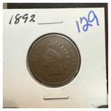 1892 INDIAN HEAD PENNY CENT 1892 INDIAN HEAD PENNY CENT