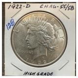 1922-D PEACE SILVER DOLLAR HIGH GRADE 1922-D PEACE SILVER DOLLAR HIGH GRADE