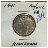 1941 MERCURY SILVER DIME HIGH GRADE 1941 MERCURY SILVER DIME HIGH GRADE