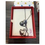STERLING SILVER MICKEY & MINNIE MOUSE NECKLACE STERLING SILVER MICKEY & MINNIE MOUSE NECKLACE