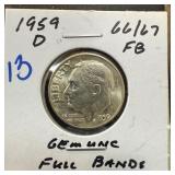 1959-D ROOSEVELT SILVER DIME HIGH GRADE 1959-D ROOSEVELT SILVER DIME HIGH GRADE