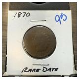 1870 INDIAN HEAD PENNY CENT RARE DATE 1870 INDIAN HEAD PENNY CENT RARE DATE