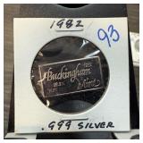 1982 .999 SILVER BULLION INGOT BAR 1982 .999 SILVER BULLION INGOT BAR