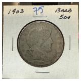 1903 BARBER SILVER HALF DOLLAR 1903 BARBER SILVER HALF DOLLAR