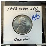 1943 STEEL WHEAT PENNY CENT UNC 1943 STEEL WHEAT PENNY CENT UNC