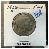 1928-S BUFFALO NICKEL SCARCE 1928-S BUFFALO NICKEL SCARCE