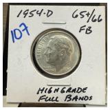 1954-D ROOSEVELT SILVER DIME HIGH GRADE 1954-D ROOSEVELT SILVER DIME HIGH GRADE