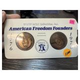 2PC 1976 AMERICAN FREEDOM FOUNDERS COINS 2PC 1976 AMERICAN FREEDOM FOUNDERS COINS