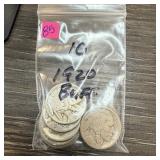 QTY 10 1920 BUFFALO NICKELS QTY 10 1920 BUFFALO NICKELS