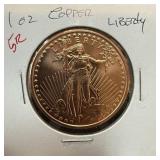 1 OZ COPPER BULLION ROUND COIN LIBERTY 1 OZ COPPER BULLION ROUND COIN LIBERTY