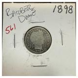 1898 BARBER SILVER DIME 1898 BARBER SILVER DIME