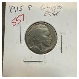 1915 BUFFALO NICKEL CHIPPED EDGE 1915 BUFFALO NICKEL CHIPPED EDGE