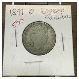 1897-O BARBER SILVER QUARTER 1897-O BARBER SILVER QUARTER