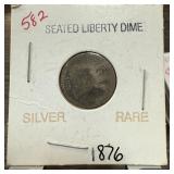 1876 SEATED LIBERTY SILVER DIME 1876 SEATED LIBERTY SILVER DIME