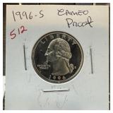1996-S CAMEO PROOF QUARTER 1996-S CAMEO PROOF QUARTER