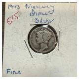 1943 MERCURY SILVER DIME 1943 MERCURY SILVER DIME