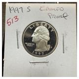 1997-S CAMEO PROOF QUARTER 1997-S CAMEO PROOF QUARTER