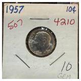 1957 ROOSEVELT SILVER DIME 1957 ROOSEVELT SILVER DIME