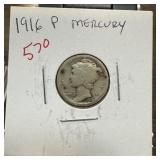 1916 MERCURY SILVER DIME 1916 MERCURY SILVER DIME