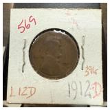 1912-D WHEAT PENNY CENT 1912-D WHEAT PENNY CENT