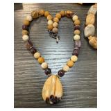 STERLING SILVER POLISHED STONE NECKLACE STERLING SILVER POLISHED STONE NECKLACE