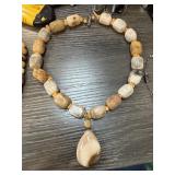 STERLING SILVER POLISHED STONE NECKLACE STERLING SILVER POLISHED STONE NECKLACE