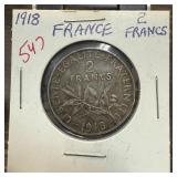 1918 SILVER 2 FRANCS 1918 SILVER 2 FRANCS