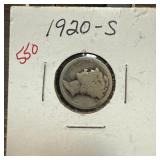 1920-S MERCURY SILVER DIME 1920-S MERCURY SILVER DIME