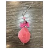 STERLING SILVER PINK STONE NECKLACE STERLING SILVER PINK STONE NECKLACE