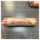 ROLL OF MIXED DATE WHEAT PENNIES CENTS ROLL OF MIXED DATE WHEAT PENNIES CENTS