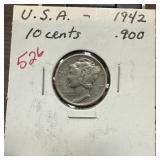 1942 MERCURY SILVER DIME 1942 MERCURY SILVER DIME