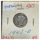 1942-D MERCURY SILVER DIME 1942-D MERCURY SILVER DIME