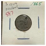 1865 3 CENT NICKEL 1865 3 CENT NICKEL