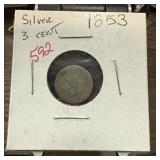 1853 3 CENT SILVER 1853 3 CENT SILVER