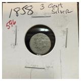 1858 3 CENT SILVER 1858 3 CENT SILVER