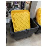 QTY 4 BLACK & YELLOW STORAGE CONTAINERS QTY 4 BLACK & YELLOW STORAGE CONTAINERS