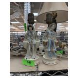2PC CERAMIC CHINESE TABLE LAMPS 2PC CERAMIC CHINESE TABLE LAMPS