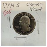 1994-S CAMEO PROOF QUARTER 1994-S CAMEO PROOF QUARTER