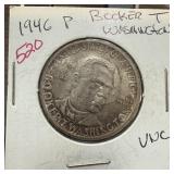 1946 BOOKER T WASHINGTON COMM SILVER HALF DOLLAR 1946 BOOKER T WASHINGTON COMM SILVER HALF DOLLAR