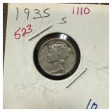 1935-S MERCURY SILVER DIME 1935-S MERCURY SILVER DIME
